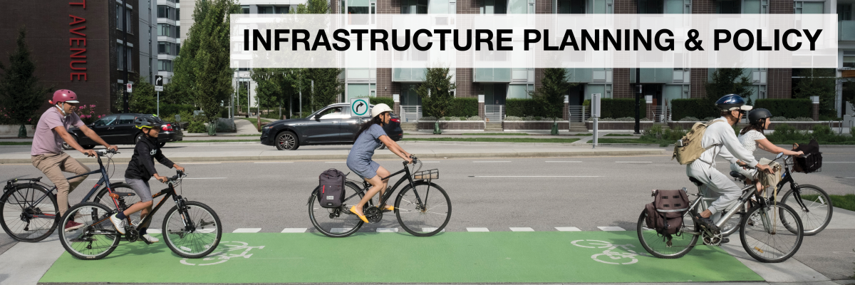 Infrastructure Planning & Policy. Several people cycle along Quebec Street in Vancouver.