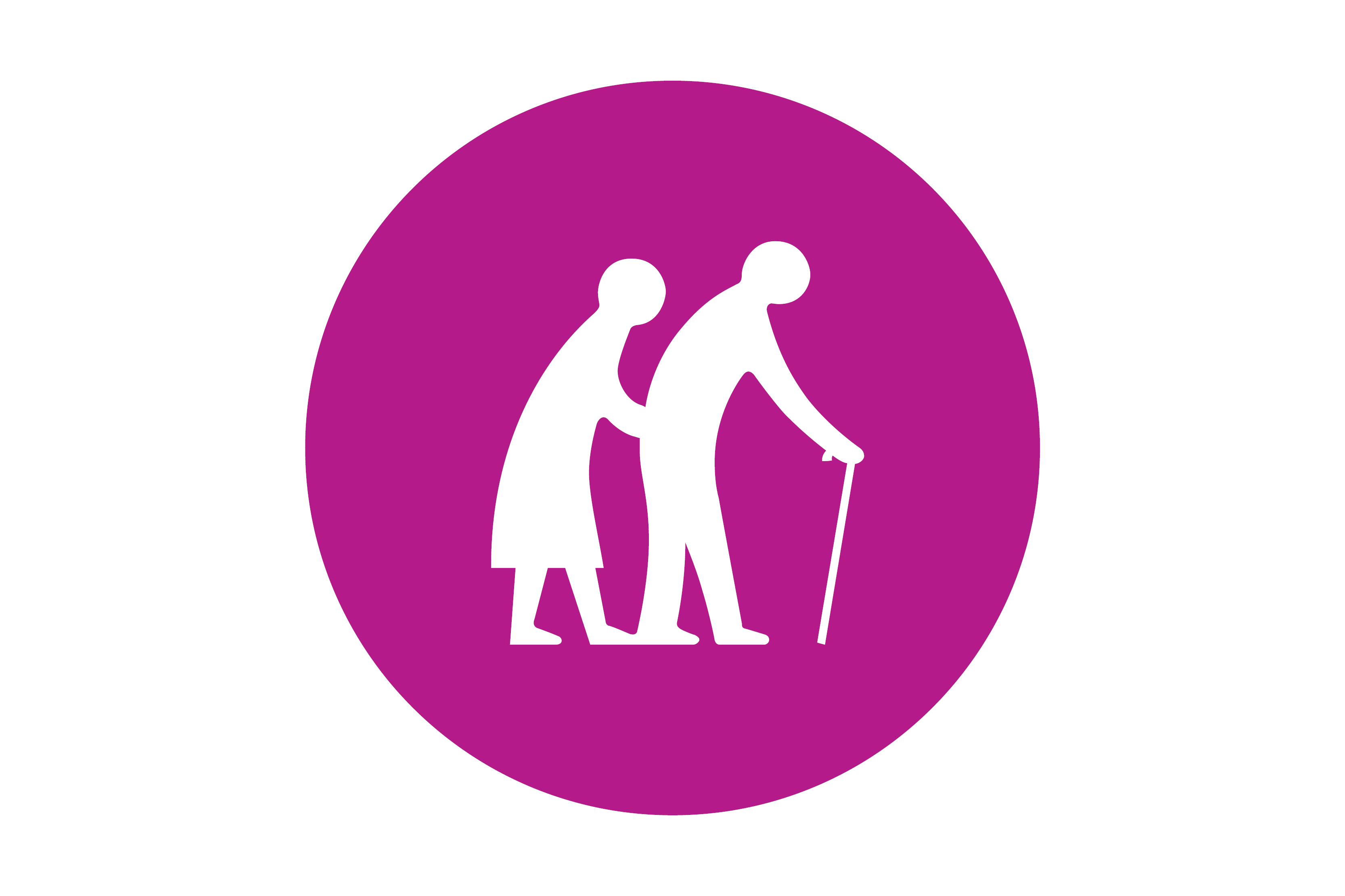 An icon of two seniors holding hands. One of them has a walking cane.