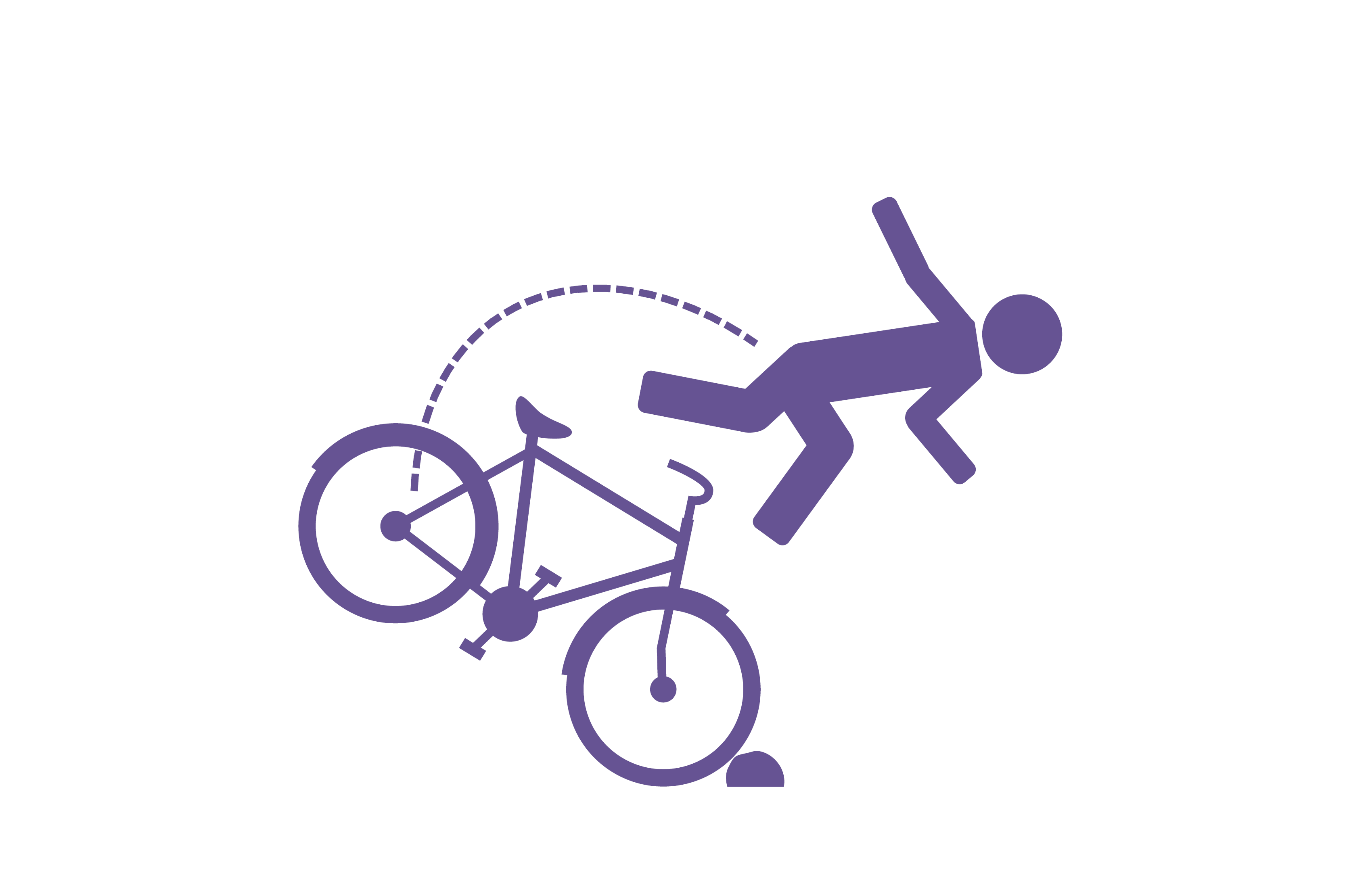An icon of a person falling off of their bike.