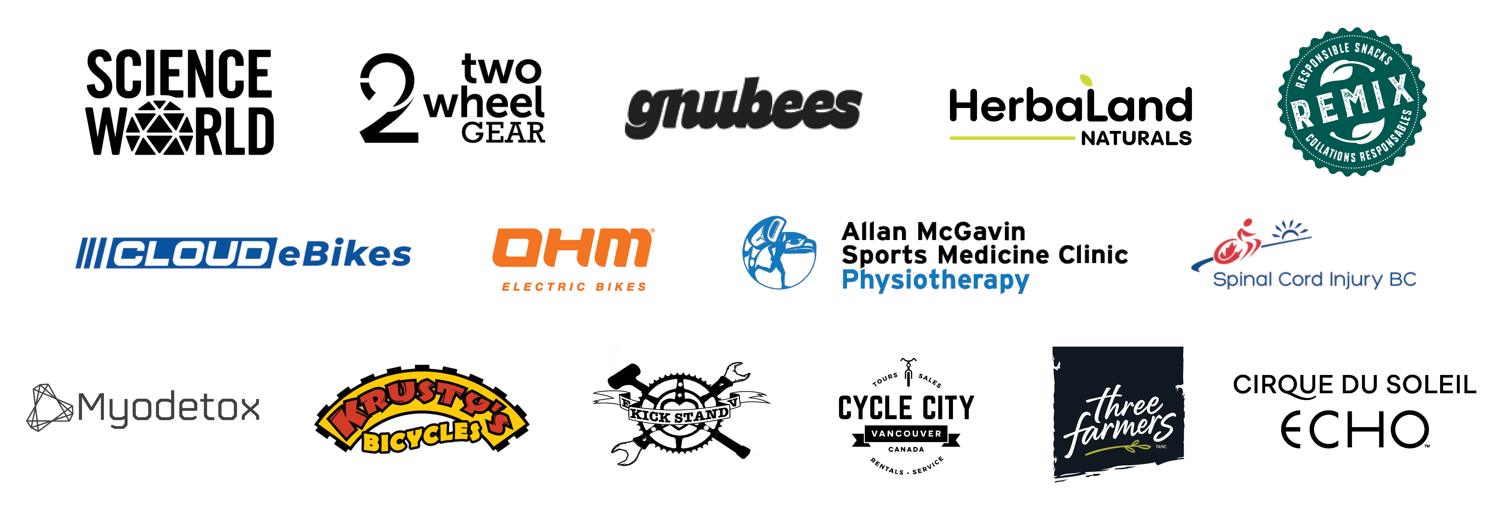 Spring 2024 Go by Bike Week slurry of supporters logos.