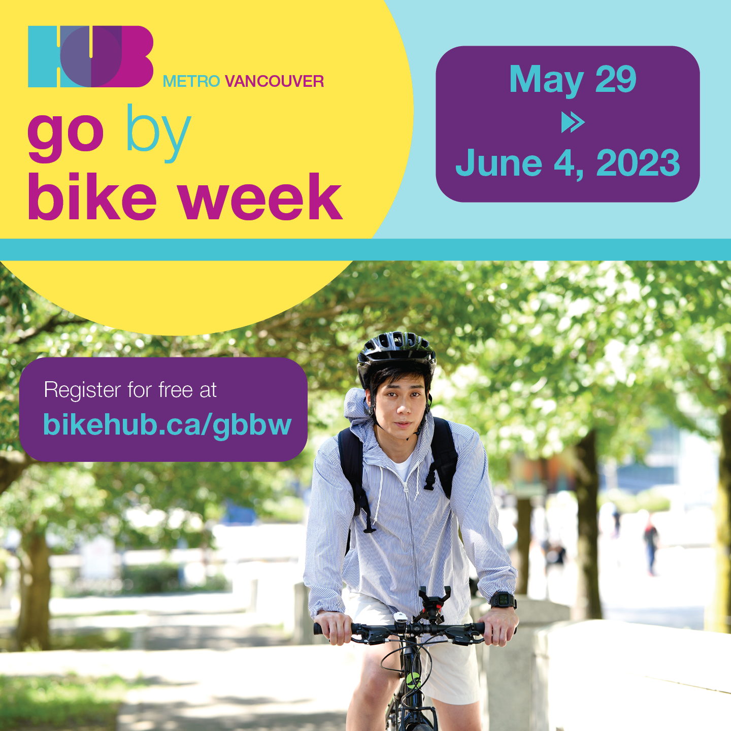 Spring Go by Bike Week social graphic for high schools.