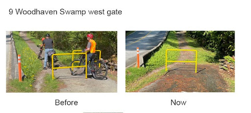 9 Woodhaven Swamp west gate before and after maze gate removal